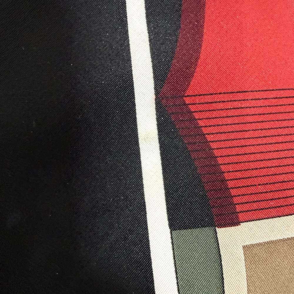 Ketch Mens Geometric Abstract Necktie Burgundy Brown Black Made in USA RN 22356 - Picture 7 of 8